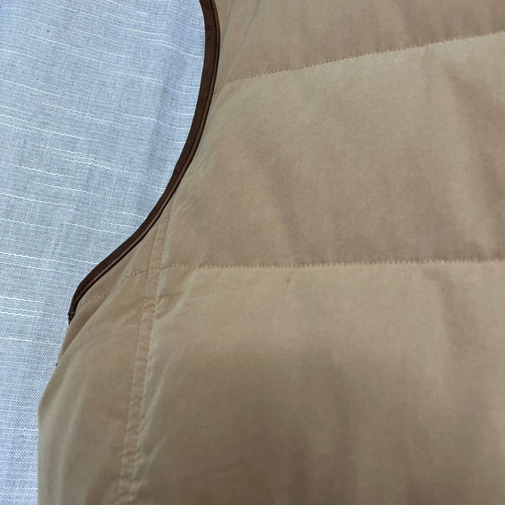 Vintage Polo Ralph Lauren Down Hunting Vest Wool Lined Tan Cargo Utility Mens XL - Picture 9 of 14